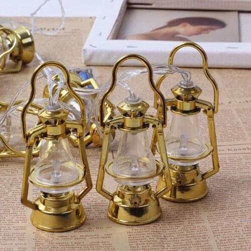 Muslim Ramadan Lantern string Eid Mubarak Halloween oil lamp battery box led decorative lantern