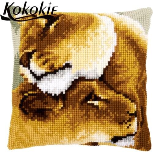 DIY embroider needlework kits knitting needles kit for pillowcase animal embroidery and cross stitch kits pillow making kits