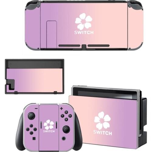 Pure Purple Pink Flower Skin Sticker Decal for Nintendo Switch sticker skin for Nintend Switch NS Console Joy-Con Controller