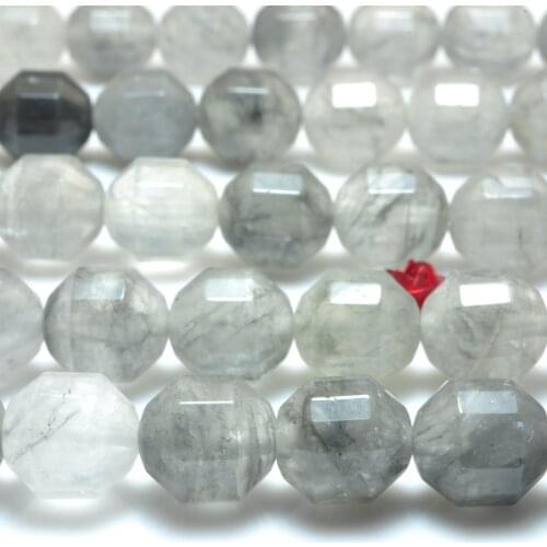 Natural Gray Rock Crystal Faceted Double Terminated Point Beads Loose Gemstones Wholesale Semi Precious Stones Jewelry Making