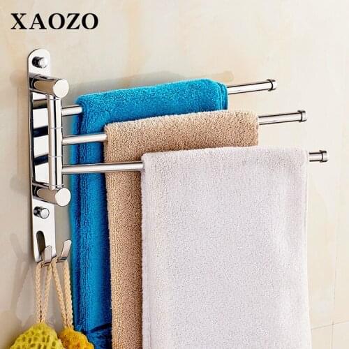 New Bathroom Towel Rack Shelves stainless steel 2/3/4 Swing Arm Wall Mounted Shelf Toalha Banheiro holder 180 degree rolation