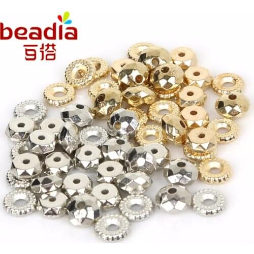 Plastic CCB Beads 5/6/7/8/11mm Diameter mix shape Rhodium/KC Spacer Beads DIY Fashion Jewelry Bracelet