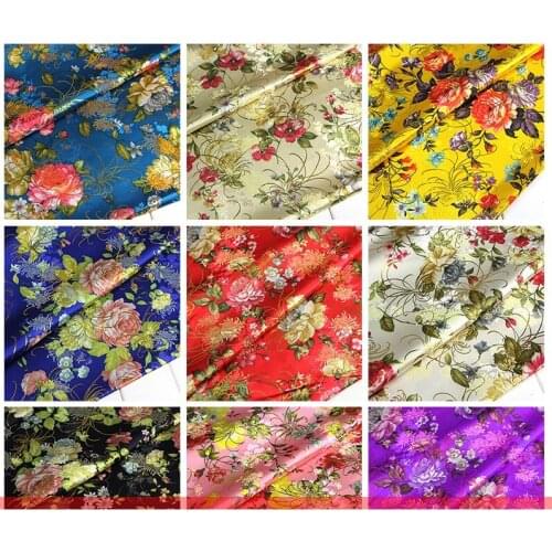 The brocade Gold peony series cloth Dress kimono fabric COS grade fabric