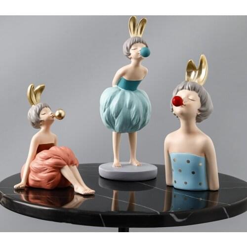 Birthday Gift Girl Statue Home Decoration Accessories Sculpture Resin Art Figure Modern Craft Ornaments Decoracion Hogar Moderno