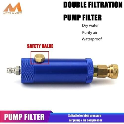Hand Pump Filter Paintball PCP Water-Oil Separator Purify Air 300bar 4500psi with Filtering Cotton Quick Coupler M10x1 Thread