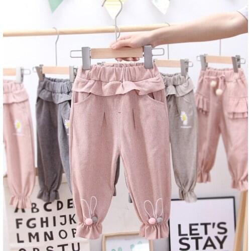 Girls Baby Pants New Children Pants 1-4 Years Old Kids Trousers Infant Little Girls Printed Casual Rubber Band Pants