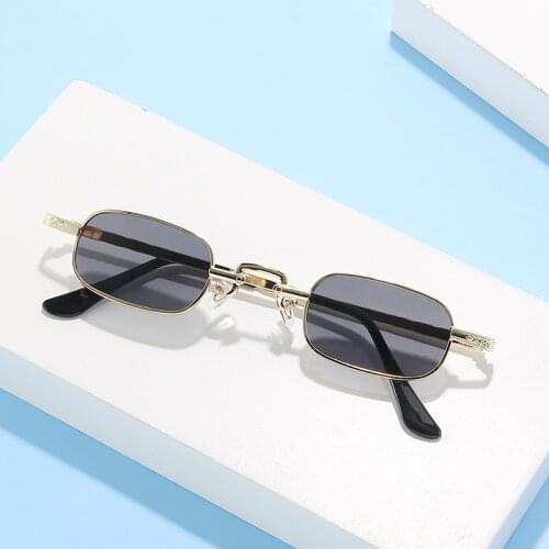 New hip hop Sunglasses trend colorful Sunglasses mens and womens metal box Sunglasses