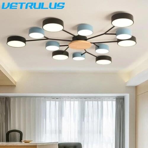 Modern Minimalist LED Chandelier Ceiling Lamp Lighting Fixtures Nordic Style Creative Macaron Lamps Hotel Villa Lights