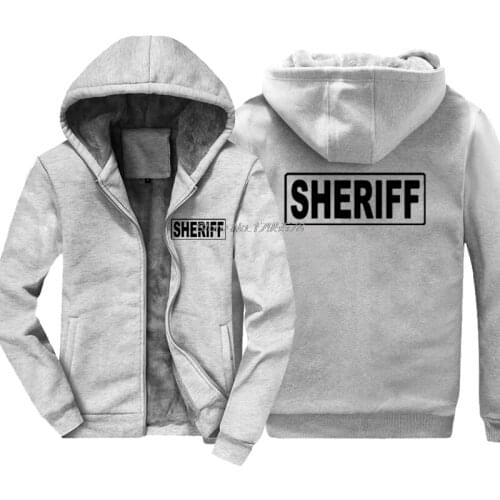 Fashion Casual Men Thicken Hoodie Sheriff Officer Hoodie / Law Enforcement Sheriff Sweatshirt Hip Hop Hoody Jacket Tops