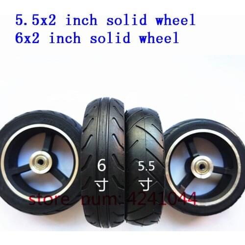 5/5.5 /6 inch solid wheels 5'' 5.5x2 145x40 6x2 solid tyre tire and alloy rim for Fast wheel F0,jackhot,Nes carbon fiber scooter