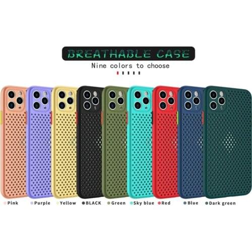 In Stock Protective Skin-Friendly Mesh Hole Female Shell for iPhone12 Case for iPhone 12 Pro Max XS Max 7 8 11 Pro Max X XS