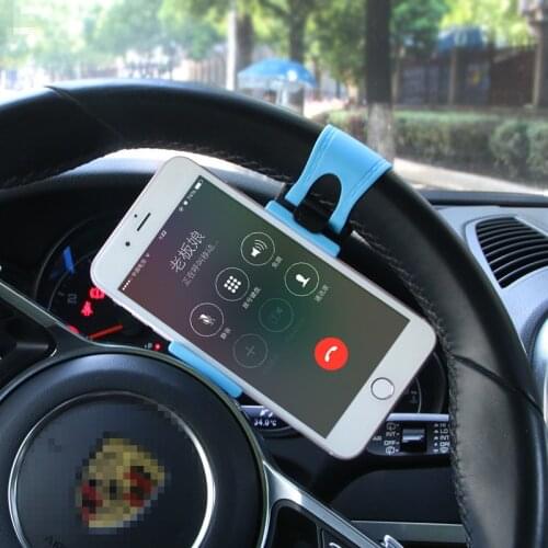 Steering Wheel Bike Hook Clip Mount Rubber Band Holder Car Phone Holder Stand For iPhone 7 Plus Samsung Plus Xiaomi 8 9 Charging