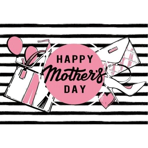 Cherry Pink Box Happy Mothers Day Backdrop Room Decor Photo Booth Studio Prop