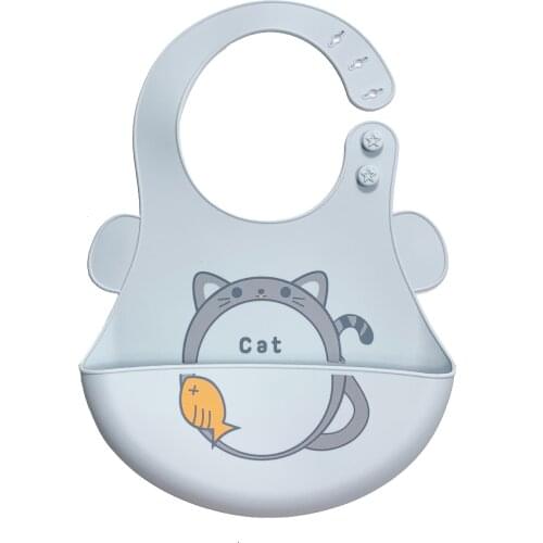 Brightbebe Factory Direct Custom Printed Eared Animal Baby Bibs Waterproof Infant Toddler Feeding Baby Silicone Bibs