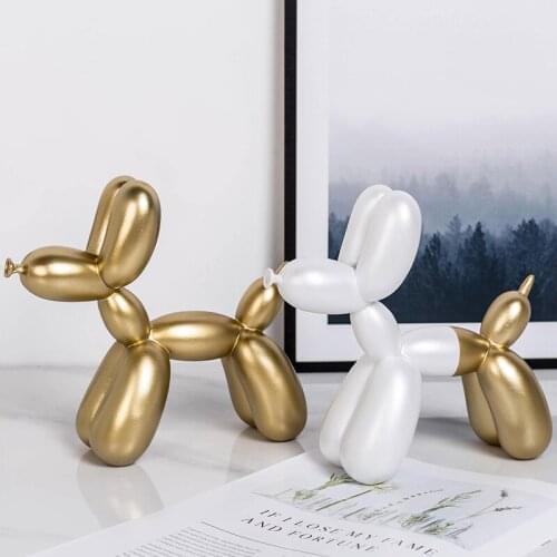 Balloon Dog Creative Ornaments Living Room Home Accessories Decorations Birthday Gifts Cute Animal Furnishings Resin Flowers