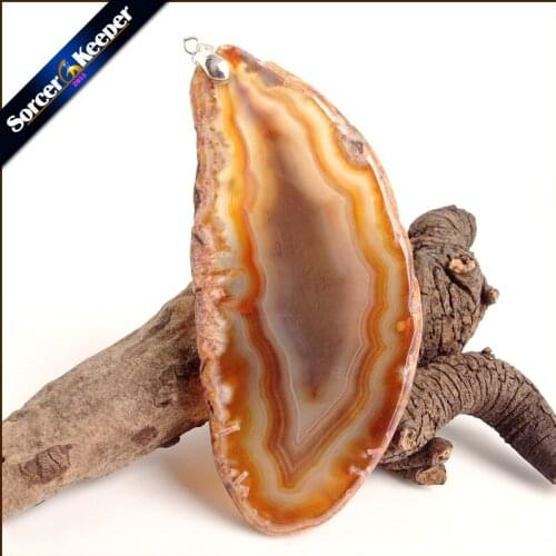 High Quality Natural Crystal Cluster Gem Stone Jewelry Polished Faceted Agates Slice Beads Pendant Necklace for Women AA183