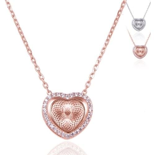 YJ001328 Phantom S925 Sterling Silver Jewelry Women Trembles with Magic Heart-to-heart Pendant Locket Female Pendant Necklace