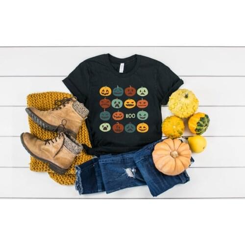 Happy Halloween Pumpkin Costume Funny Halloween Gift Sisters Trick Treat Shirt 100%cotton O Neck Female Clothing Casual Shirts