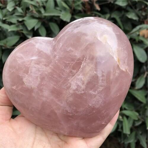 0.9kg Natural pink rose quartz crystal heart specimen crystal Healing
