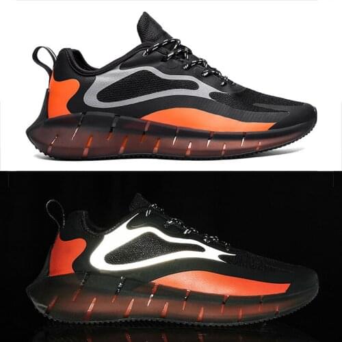2020 New Fashion Glow Men Shoes Sneakers Breathable Men Casual Shoes No-slip Male Air Mesh Lace Up Men Shoes Wholesale 8zx004
