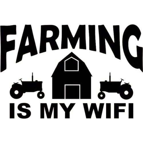 15*10cm Farming Is My Wifi Farm Tractor Vinyl Hobby Car Bumper Sticker Car Accessories Motorcycle Helmet Car Styling