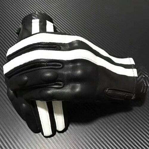 2021 New Fashion Knight Protection Retro Motorcycle Gloves Leather Motorbike Gloves Anti-wrestling Touch screen Wear-resistant