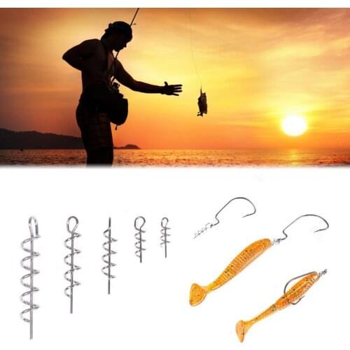 50Pcs Spring Lock Pins Stable Connector Metal Swivels Snap Crank Hook Soft Bait for Fishing Hook