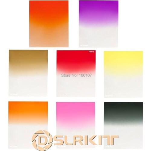 8pcs/Lot Tianya Graduated Color Filters for Cokin P series ( Sunset Pink Purple Orange Yellow Tobacco Green Red Filter)