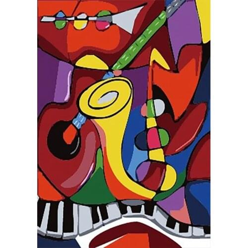 Abstract guitar DIY Oil Painting Paint by Number Kit Painting for Adults Kids Arts Craft for Home Wall Decor 40x50cm