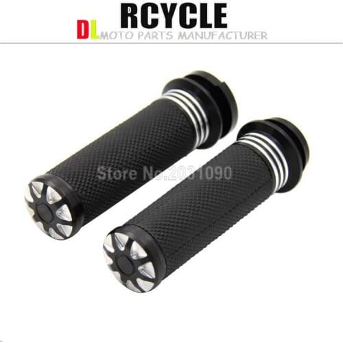 Motorcycle Accessories 1" Electric Burst Handlebar Hand Grips Black For Harley Touring Dyna Softail Custom For Honda For Yamaha