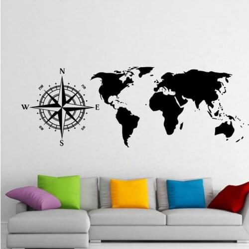 Bacal Vintage World Map Wall Sticker 3d Mural Wallpaper for Living Room Sofa Background 3d Wall paper Mural 5d Wall Mural