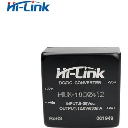 Free shipping 2 pcs/lot Hi-Link HLK-10D2412 24VDC 5V 10W DC DC voltage stabilizing 4:1 wide voltage input power supply module