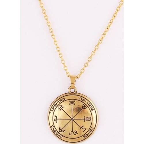 Link Chain Antique Gold Solomon Viking Style Solomon Pattern With Strange Magick Rune Dropshipping