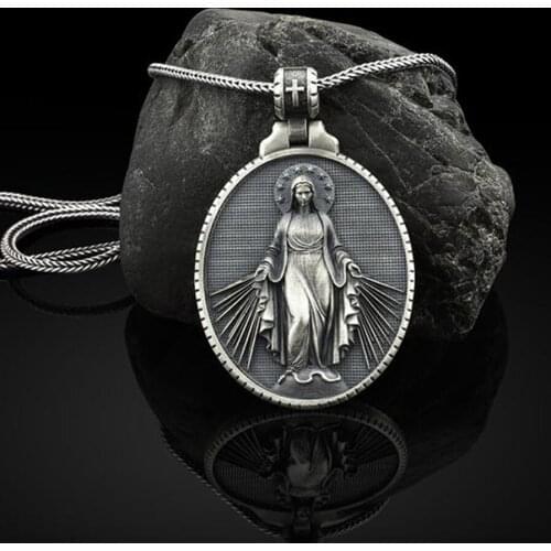Religion Virgin Mary Pendants goth ​Men chains Women necklace christian stainless steel jewelry catholic fashion necklaces 2021