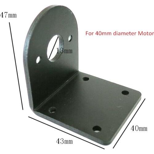 Black 40mm diameter Motor base L type Motor seat Aluminum alloy Rust-proof