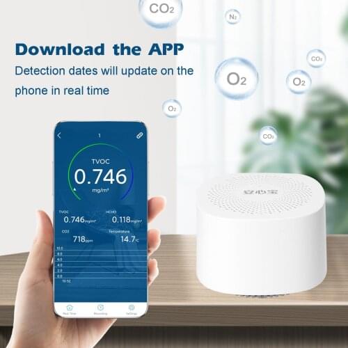 CO2 Detector Carbon Dioxide Air Quality Tester Formaldehyde Detector High Sensitive Poisoning Detector Indoor Formaldehyde Test