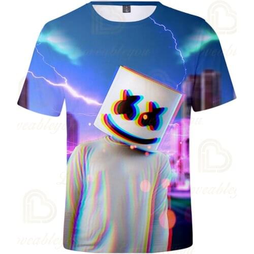 DJ Music Childrens Round Neck Short-sleeved T-shirt 2021 Summer Boys Fashion Clothes Girls Breathable Sportswear