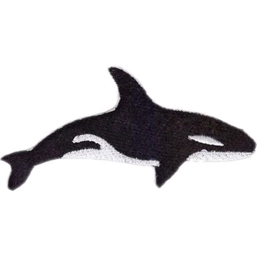Designs Killer whale orca fish blackfish aquatic mammal applique iron-on patch sea