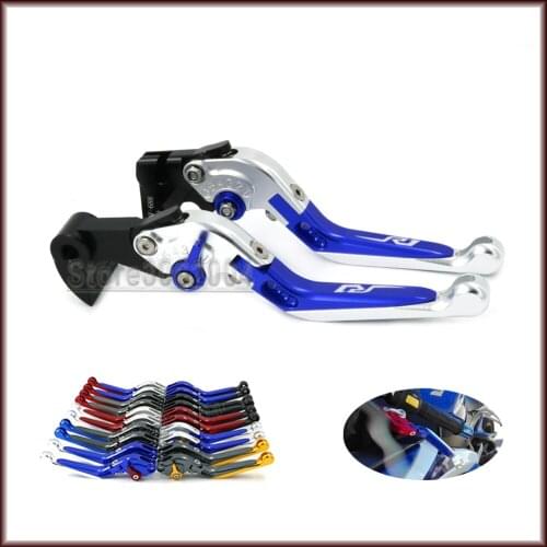 For YAMAHA YZFR1 YZF R1 YZF-R1 2015-2017 Motorcycle Accessories Folding Extendable Adjustable Brakes Clutch Lever LOGO R1 CNC