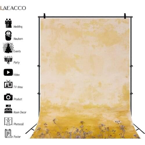 Gray Yellow Solid Color Gradient Cement Wall Photography Backdrop Flower Doll Baby Portrait Party Photo Background Photo Studio