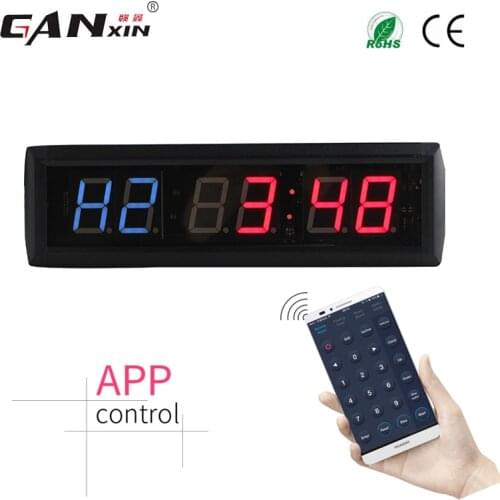 [GANXIN]6 Digits LED Countdown wall clock Interval Clock Workout Timer Home Gym Crossfit timer with APP control IOS