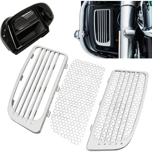 Chrome Radiator Grills Lower Fairing Twin Cooled For Harley 2014-2019 Touring Electra Street Glide Road King Twin Cooled Models