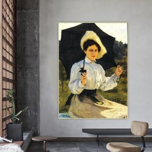 Ilya Efimovich Repin《Repin In the sun》Canvas Oil Painting Aesthetic Picture Wall Hanging Decor Home Living Room Decoration
