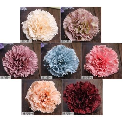 20 PCS/ Lot Artificial Carnation Simulation Flower Head 8 CM Diameter Wedding / Party / Home DIY Fake Flowers Wall Decoration