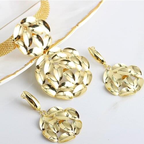 Fashion Jewelry Bohemia Jewelry Sets For Women Earrings Necklace Pendant Flower Jewelry For Engagement fashion Jewelry Findings