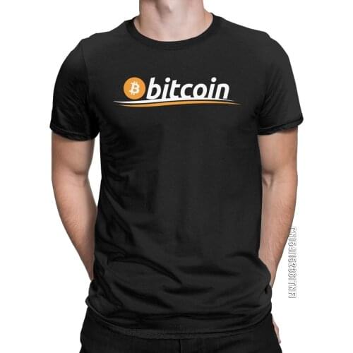 Bitcoin Crypto Cryptocurrency T Shirt Mens Cotton Funny T-Shirts Round Neck Tees Classic Short Sleeve Clothing Printed