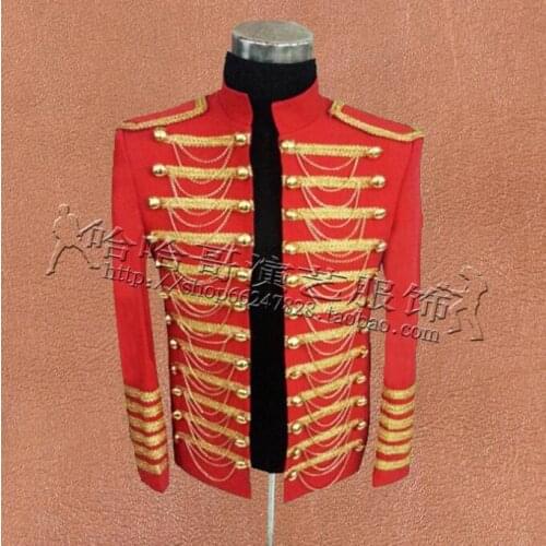 Stand collar men suits designs masculino homme stage costumes for singers jacket men red blazers dance star style dress punk