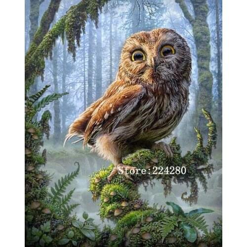 Animal owl Needlework Sets Cross stitch 14CT Unprinted Embroidery kits Arts Cross-Stitching,DIY Handmade Home Decor