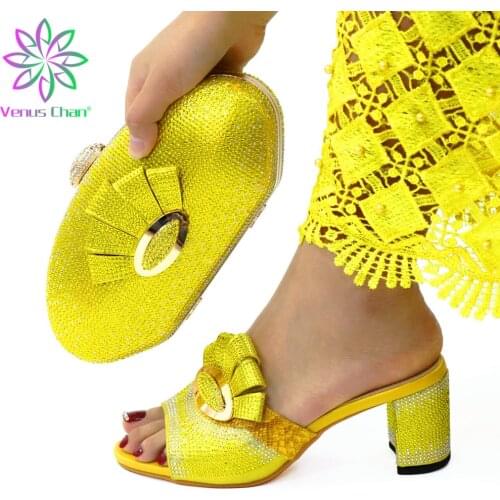 Latest Design Italian Shoes with Matching Bags High Heel Shoes Women Shoes and Bag Set Nigerian Women Party Pumps High Heels