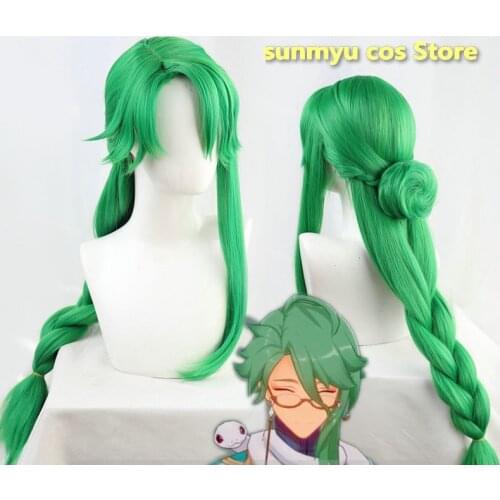 Game Genshin Impact Baizhu Wig Bai Zhu Hair Cosplay Halloween
